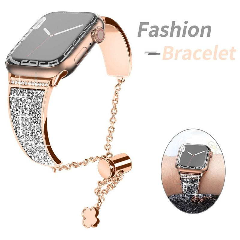Bracelete Diamantes Luxo Ajustável Apple Watch - Smart Pear